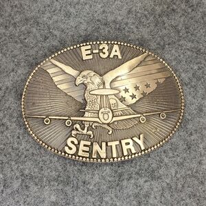 E-3A Sentry Belt Buckle Vintage Brass
